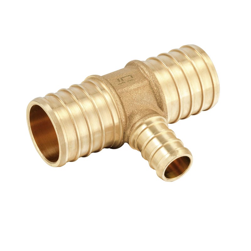 EFIELD (Pack of 5) EFIELD 1" x1"x 1/2" Pex Reducing Tee Brass Barb Crimp Fittings For Pex Tubing Connection,(PEX1807086) - Image 3